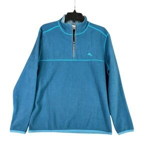 Tommy Bahama Reversible 1/4 Zip Sweatshirt Mens S Coastal‎ Pullover Casual Knit